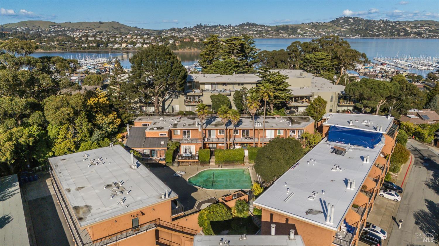 116 Stanford Way Sausalito, CA 94965 - Photo 33 of 37 an aerial view of a house with a garden