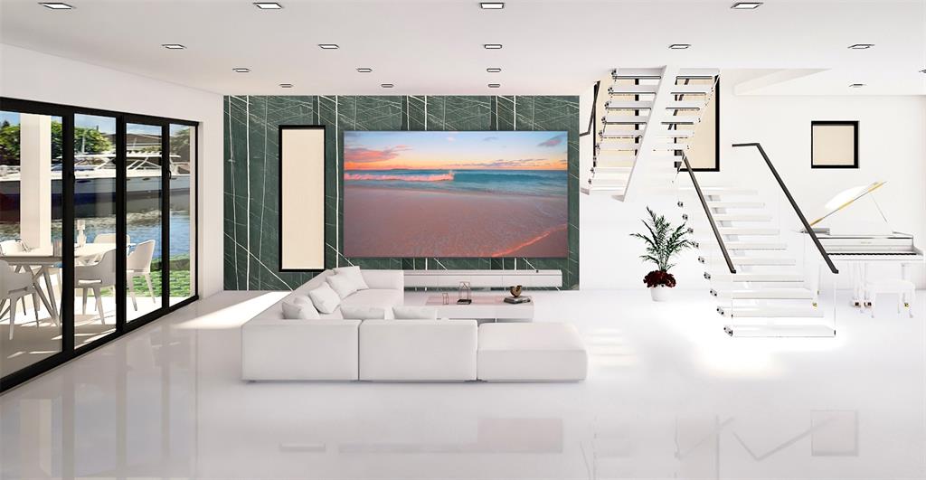 1205 Avocado Isle Fort Lauderdale, FL 33315 - Photo 15 of 20 a living room with a large window and a flat screen tv