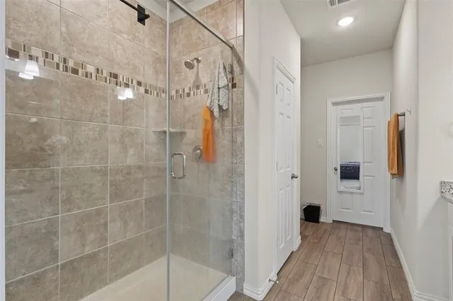 a bathroom with a shower
