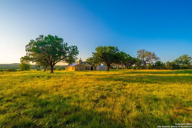a view of yard with swimming pool and green space