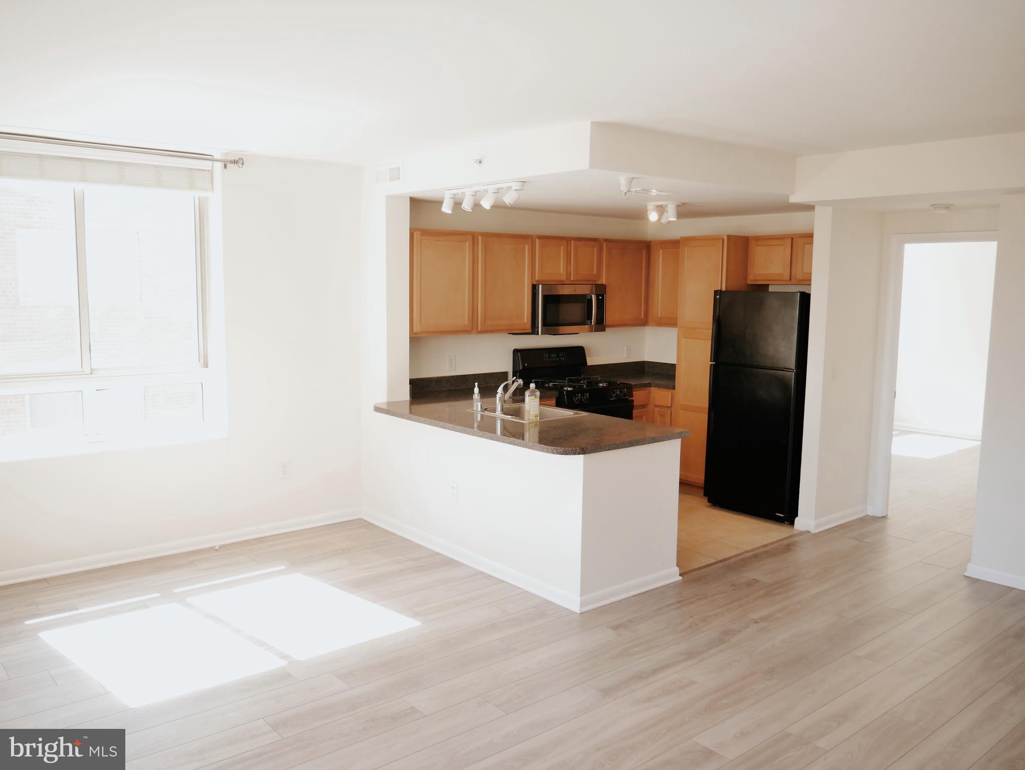 350 G Street Southwest, Unit N501 Washington, DC 20024 - Photo 25 of 49 a kitchen with a refrigerator and a sink