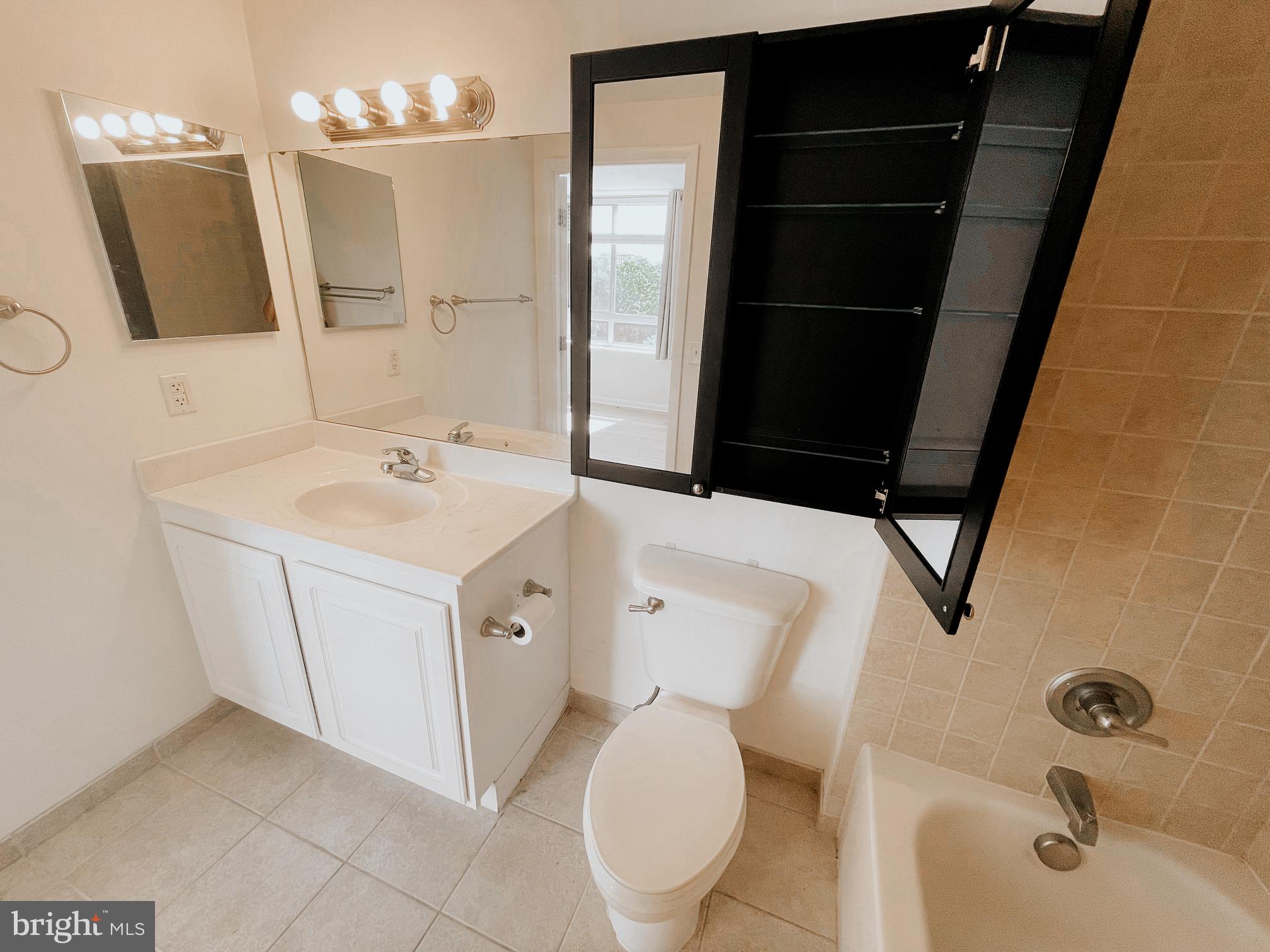 350 G Street Southwest, Unit N501 Washington, DC 20024 - Photo 46 of 49 a bathroom with a sink a toilet a shower and mirror