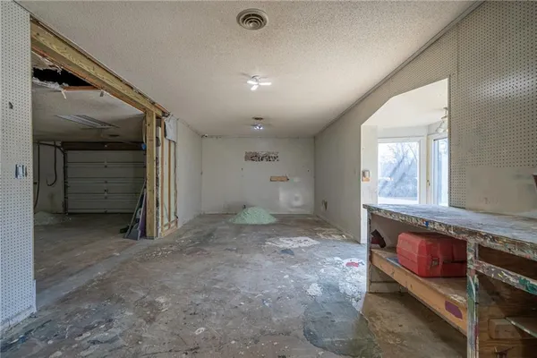 an aerial view of a house with swimming pool