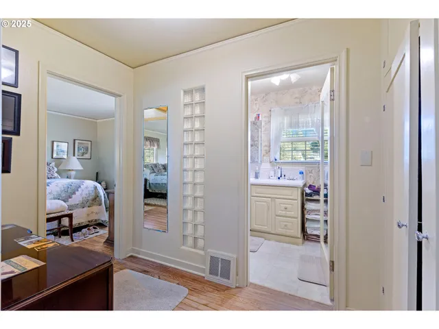 a view of entryway with wooden floor