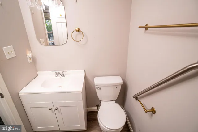 a close up view of closet