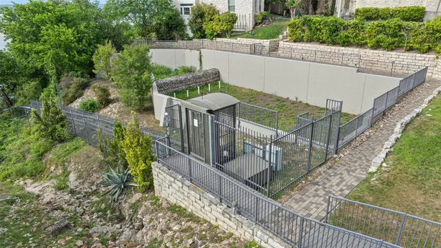 a view of a backyard of a house