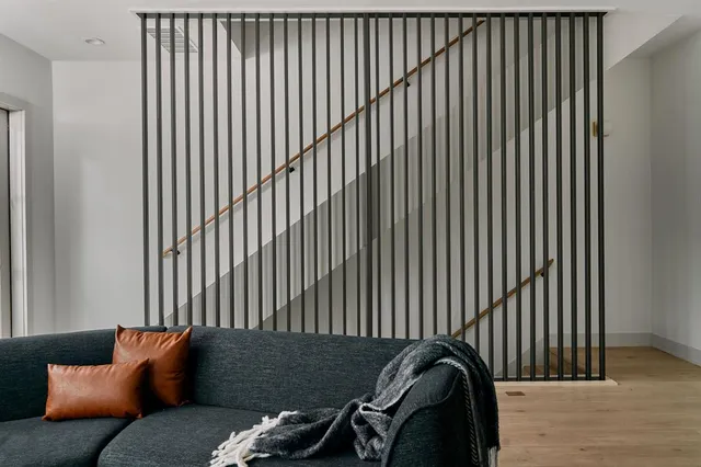 a close view of a couch in kitchen