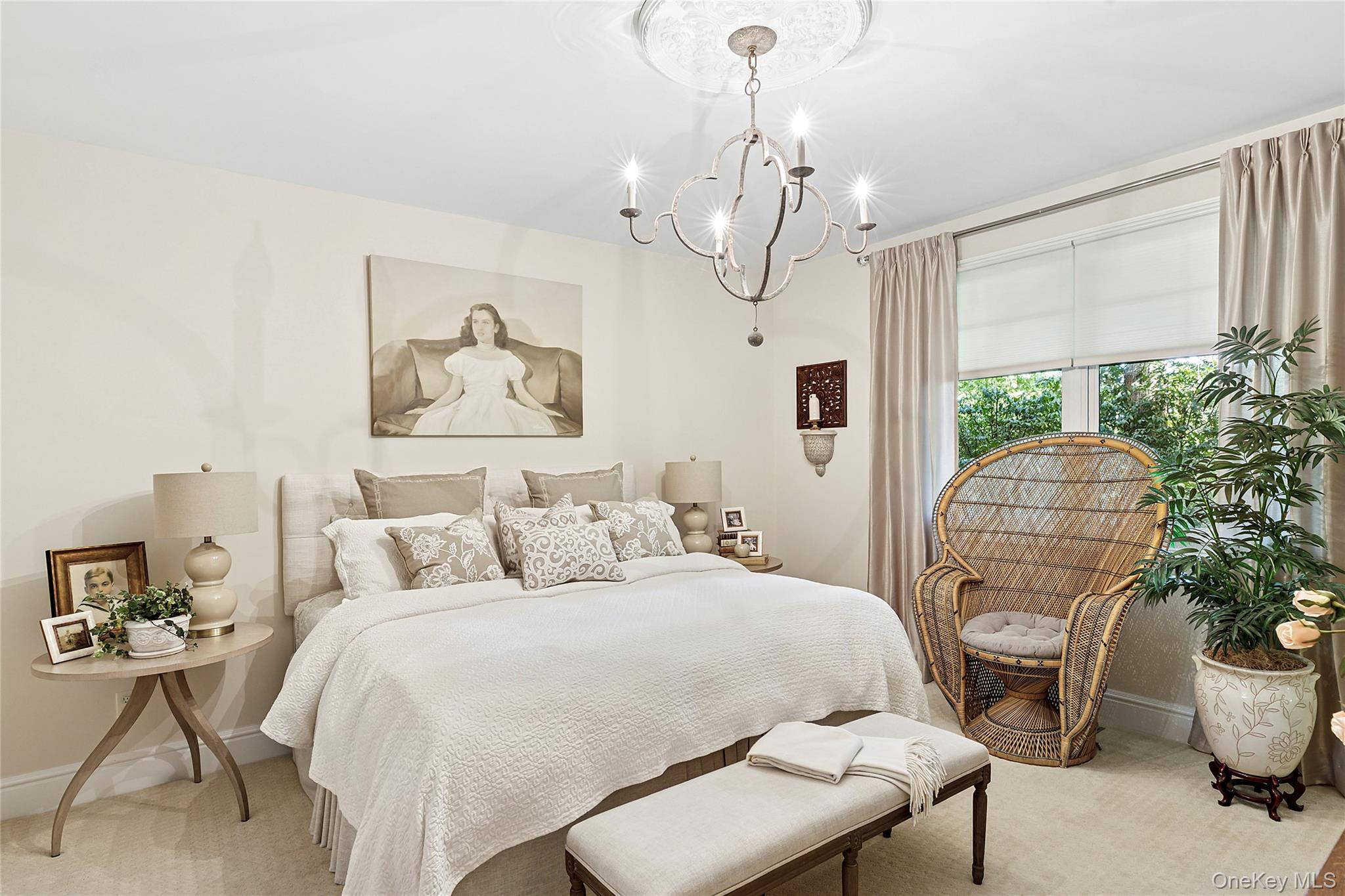 19 Ridge Lane Miller Place, NY 11764 - Photo 15 of 28 Bedroom with a chandelier and carpet flooring