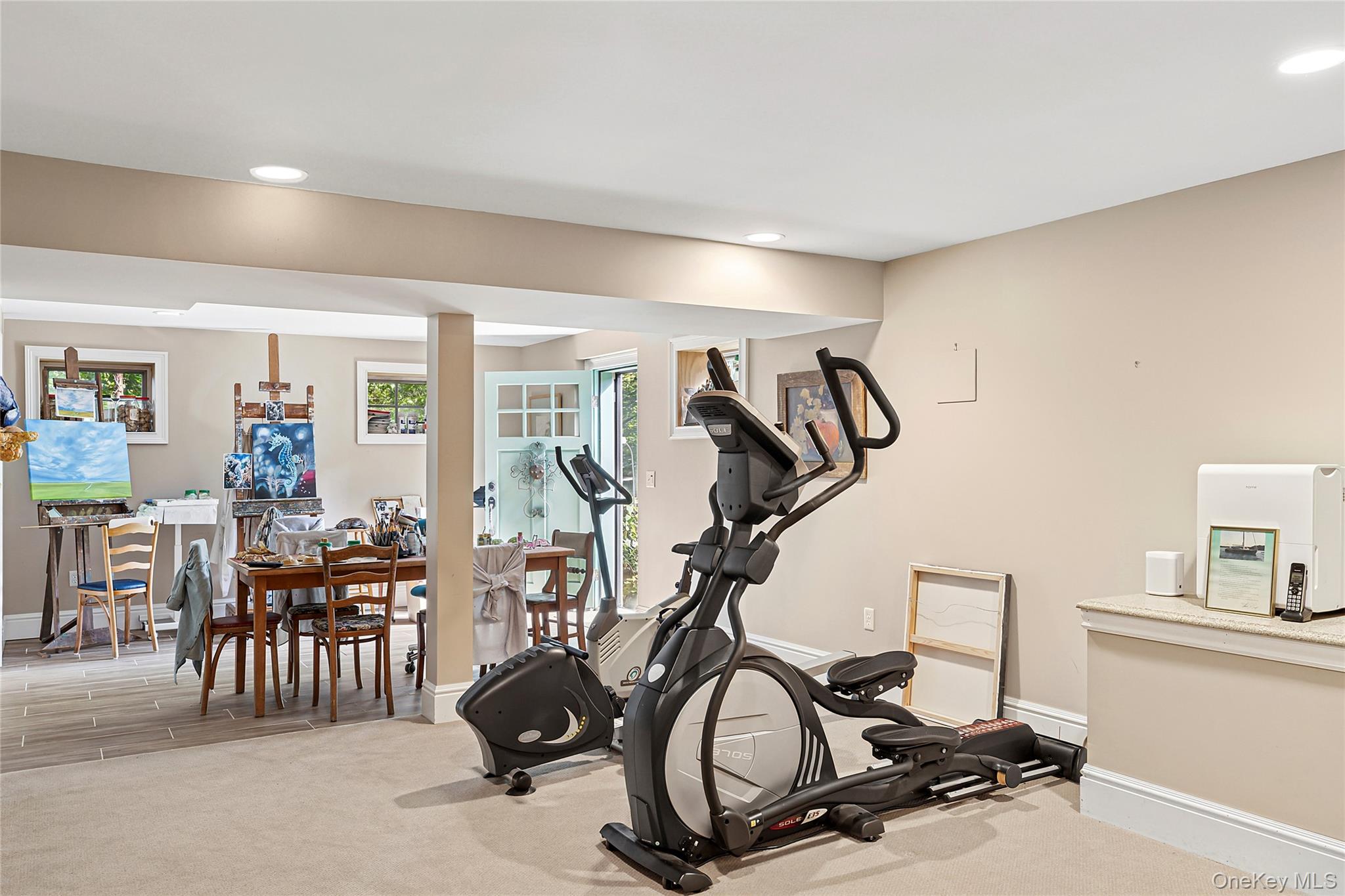 19 Ridge Lane Miller Place, NY 11764 - Photo 22 of 28 Exercise room with recessed lighting and light carpet