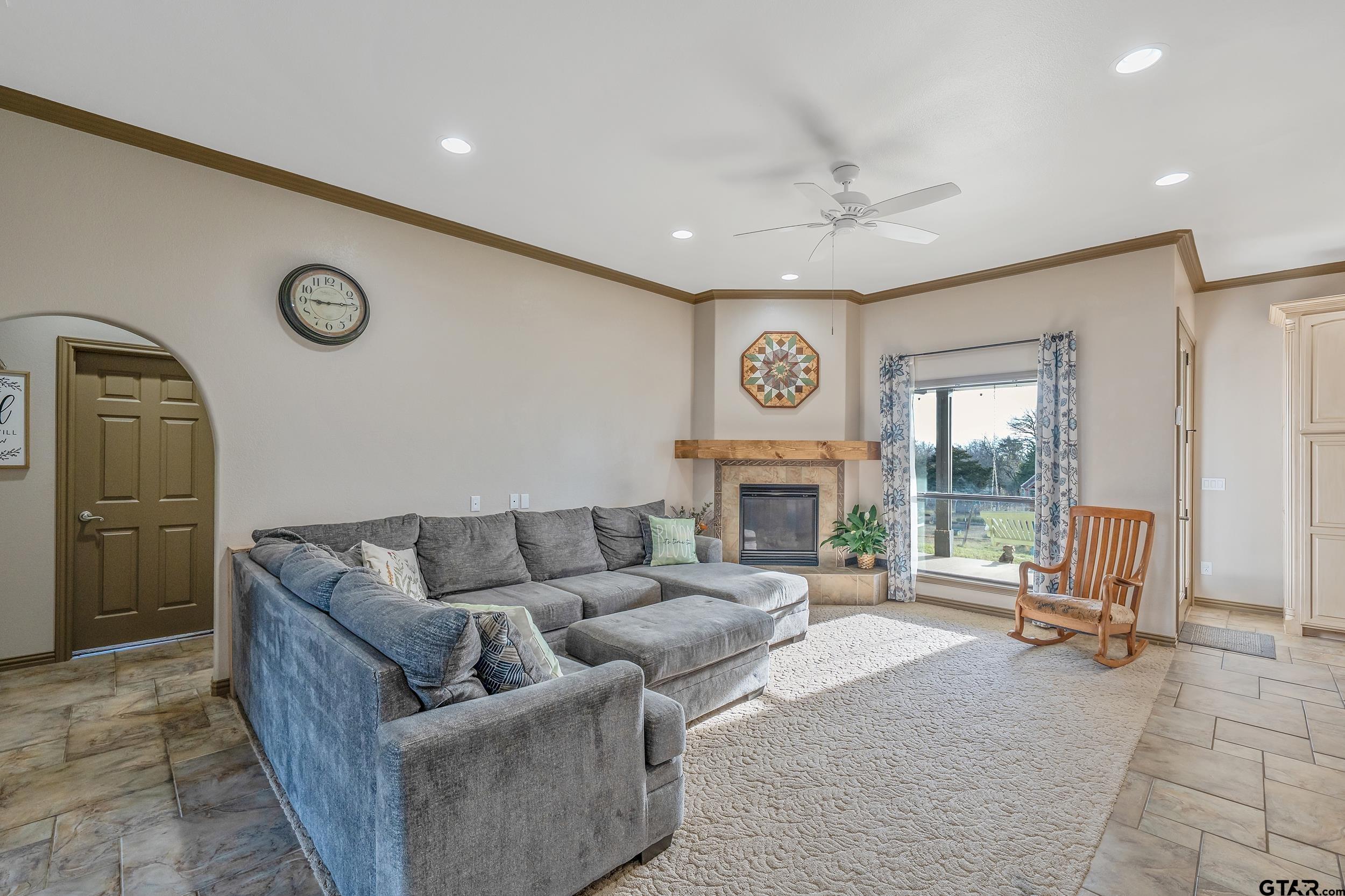 488 VZ County Road Ben Wheeler, TX 75754 - Photo 43 of 47 a living room with furniture and a fireplace