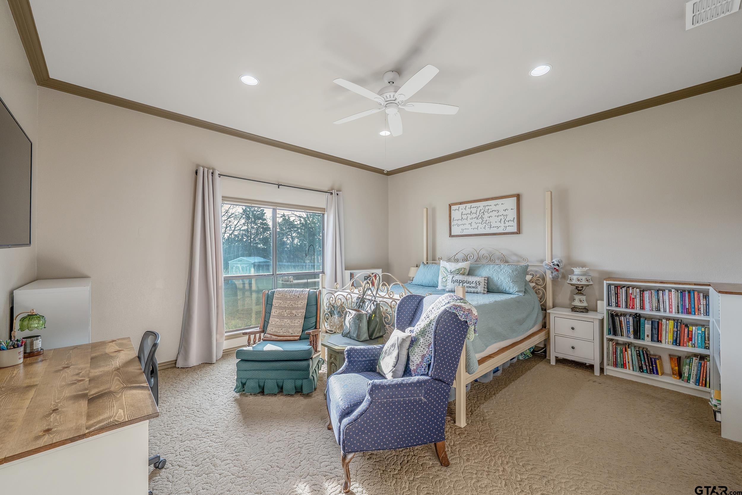 488 VZ County Road Ben Wheeler, TX 75754 - Photo 45 of 47 a bed room with furniture and a large window