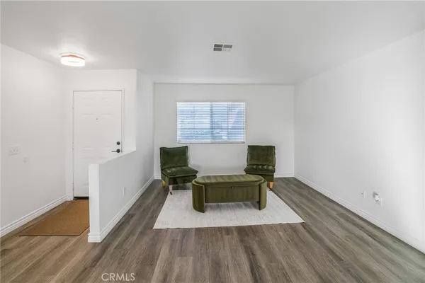 a chair and table in a room