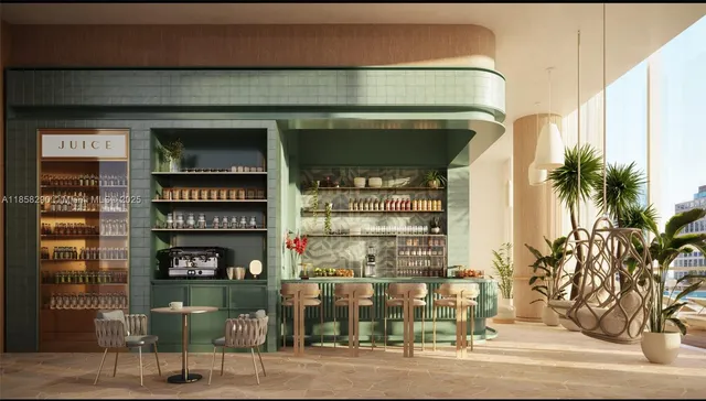 a store with a table and chairs