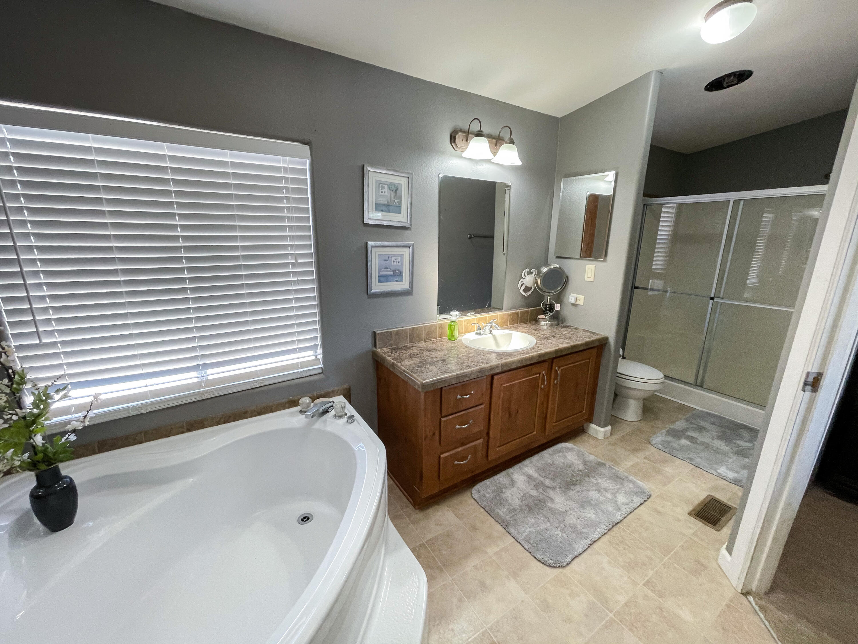 4647 Montiverde Road Mojave, CA 93501 - Photo 13 of 30 a spacious bathroom with a tub sink and mirror