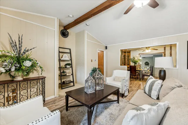 a living room with furniture