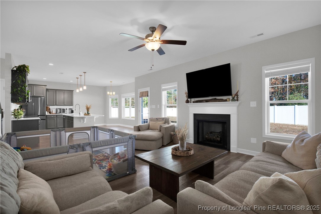 248 Rainy Beck Way Erwin, NC 28339 - Photo 10 of 44 a living room with furniture fireplace and a flat screen tv