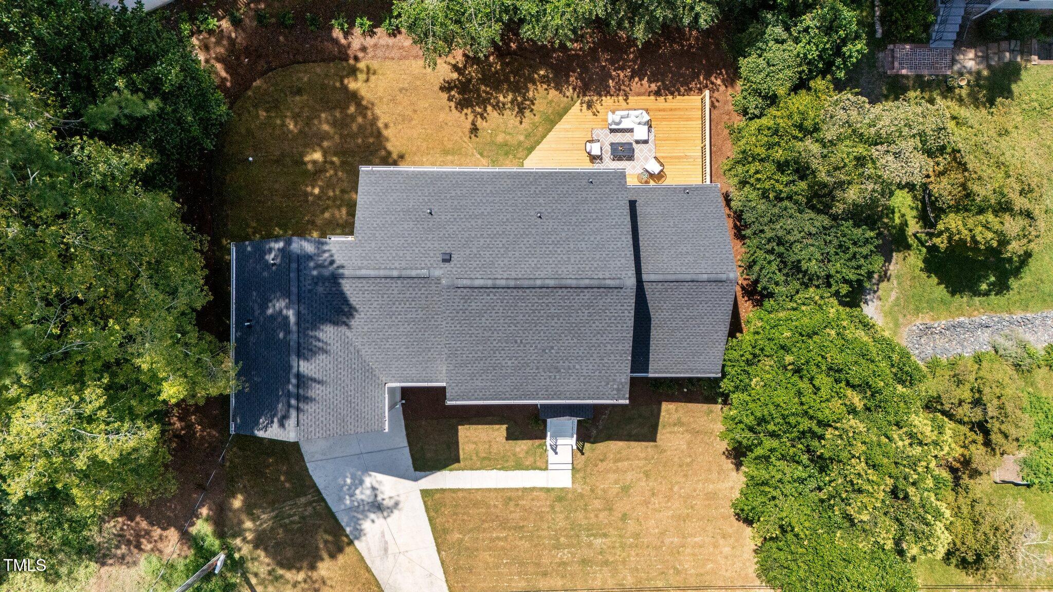 2801 Ashland Street Raleigh, NC 27608 - Photo 40 of 44 an aerial view of a house with a yard and large tree