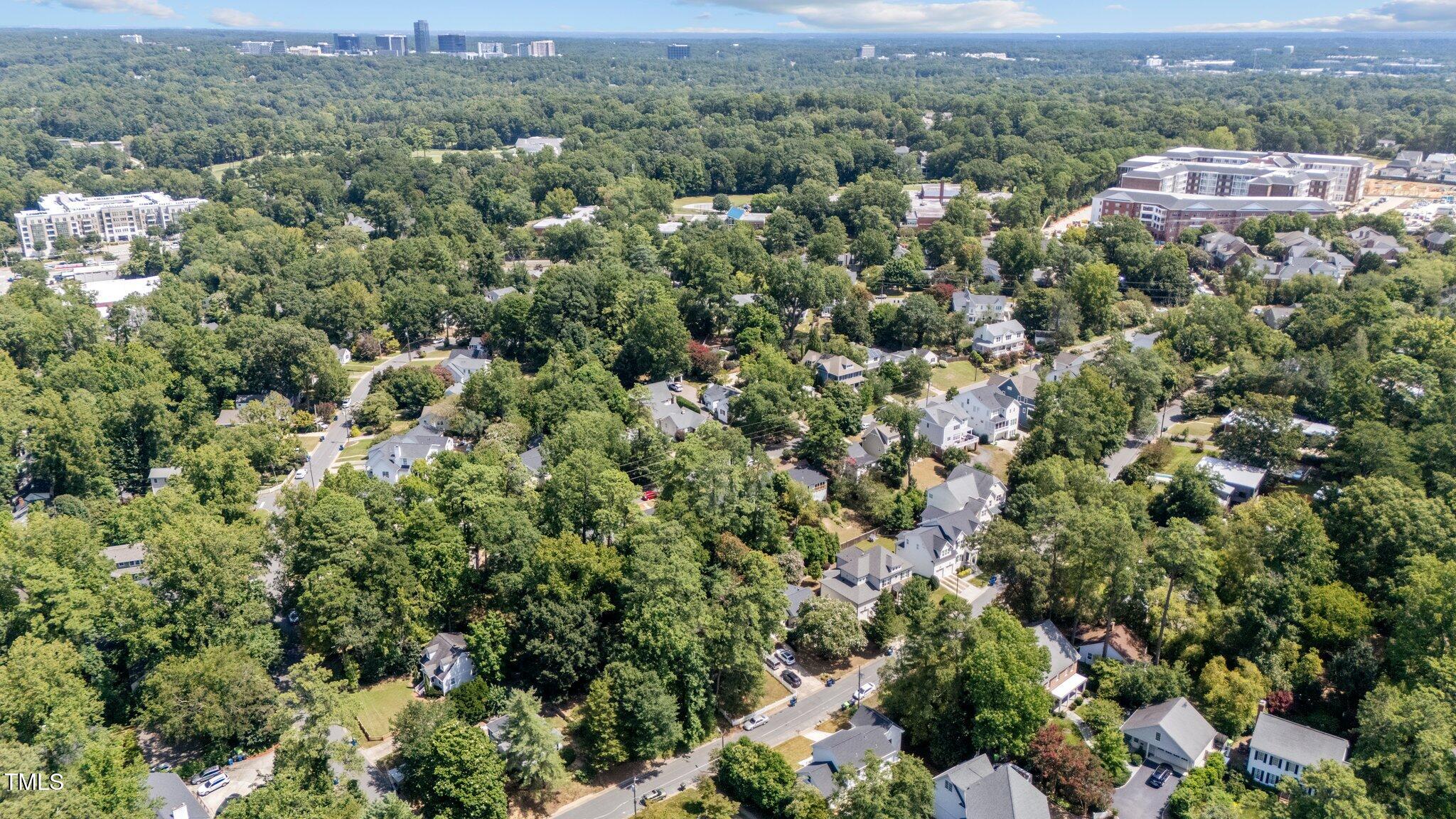 2801 Ashland Street Raleigh, NC 27608 - Photo 41 of 44 an aerial view of a city with lots of residential buildings