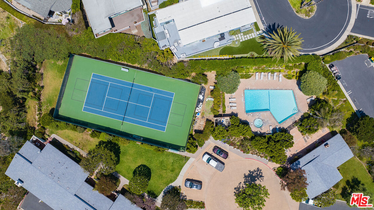6801 Shearwater Lane Malibu, CA 90265 - Photo 29 of 33 an aerial view of a house with a garden and swimming pool