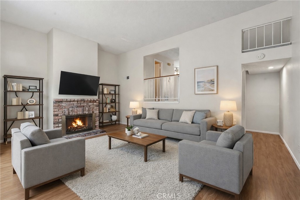 Virtual staged living room