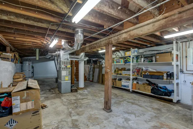 a view of empty room with storage