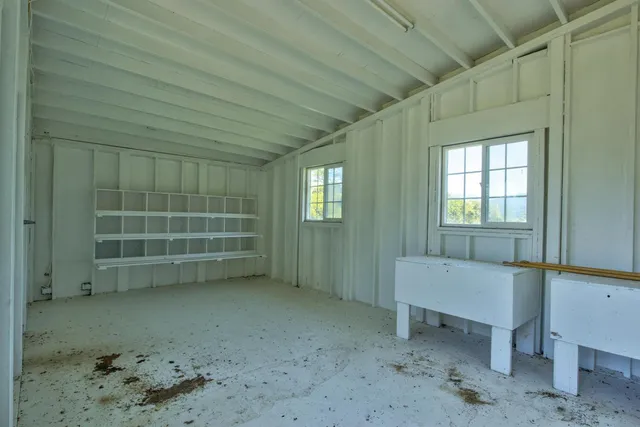 a view of a balcony with an outdoor space