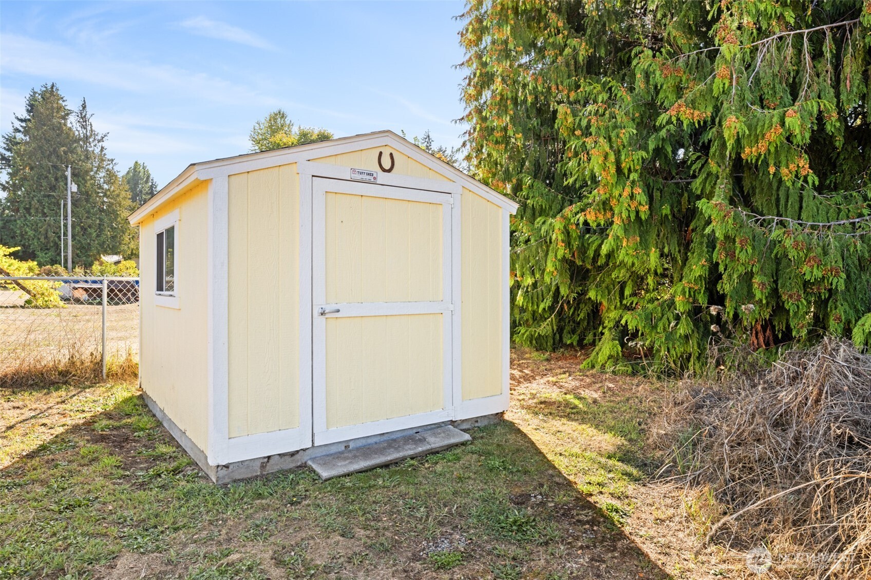 92 Robbins Road Sequim, WA 98382 - Photo 33 of 39 a view of a wooden door and yard