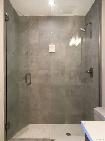 a bathroom with a shower