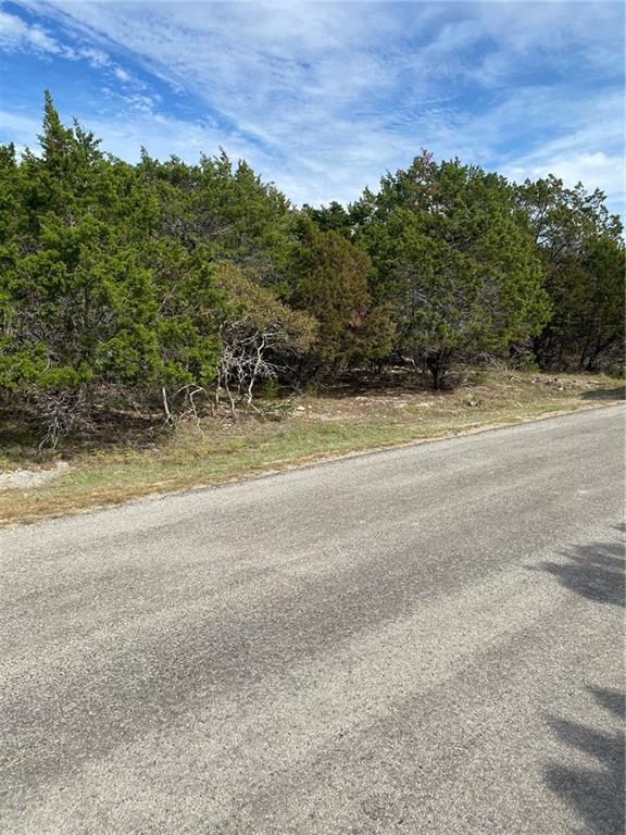 a view of a field with an ocean view
