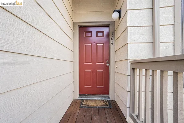 a view of a wooden door