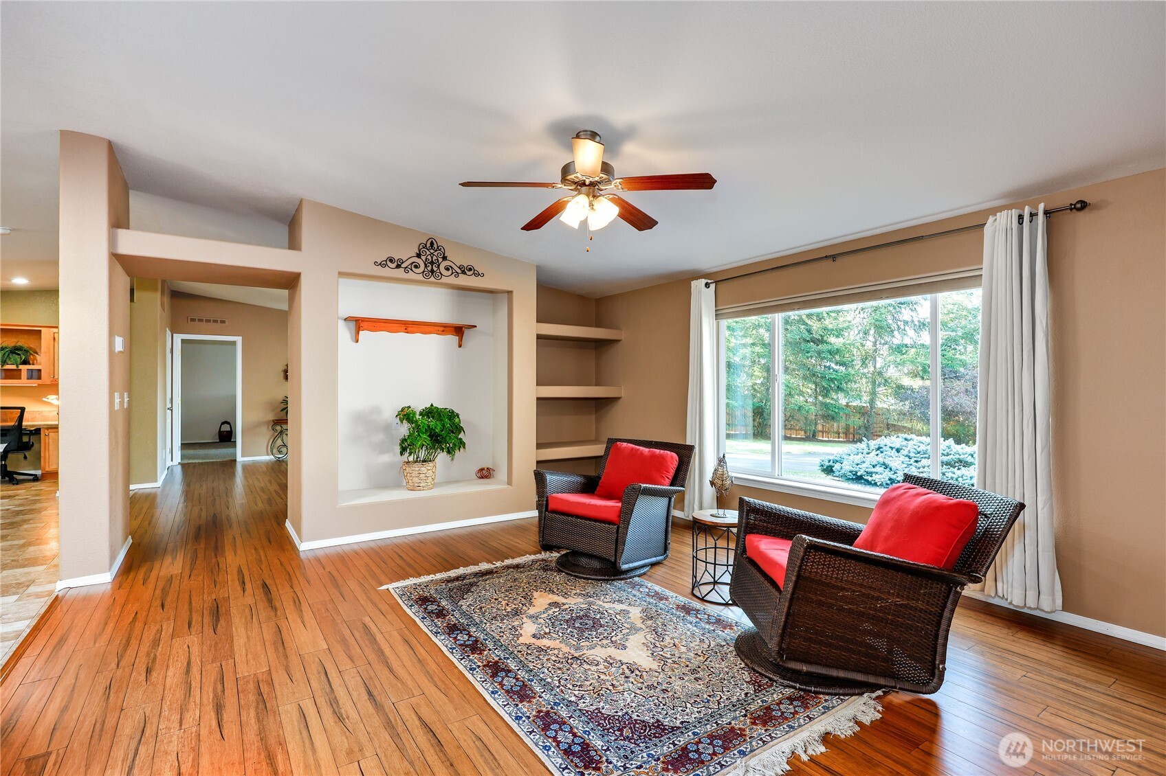 35025 Little Boston Road Northeast Kingston, WA 98346 - Photo 15 of 40 a living room with furniture and a large window
