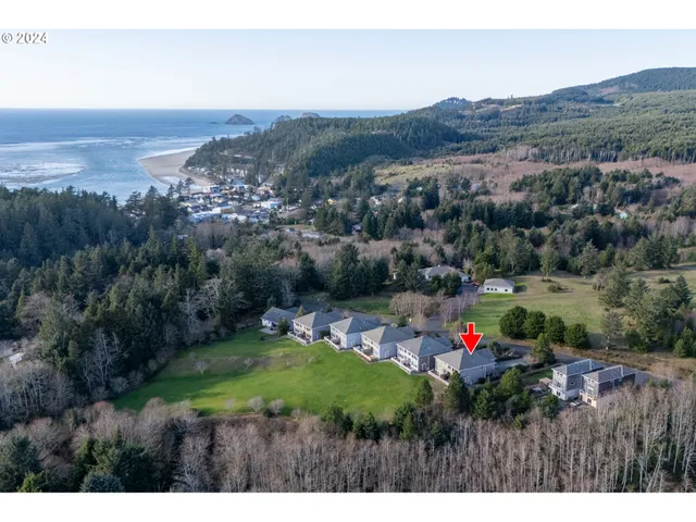 a view of a lush green hillside and houses