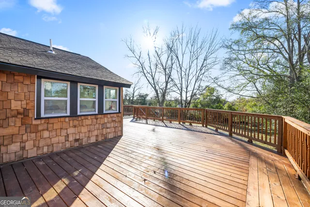 a view of a yard with trees