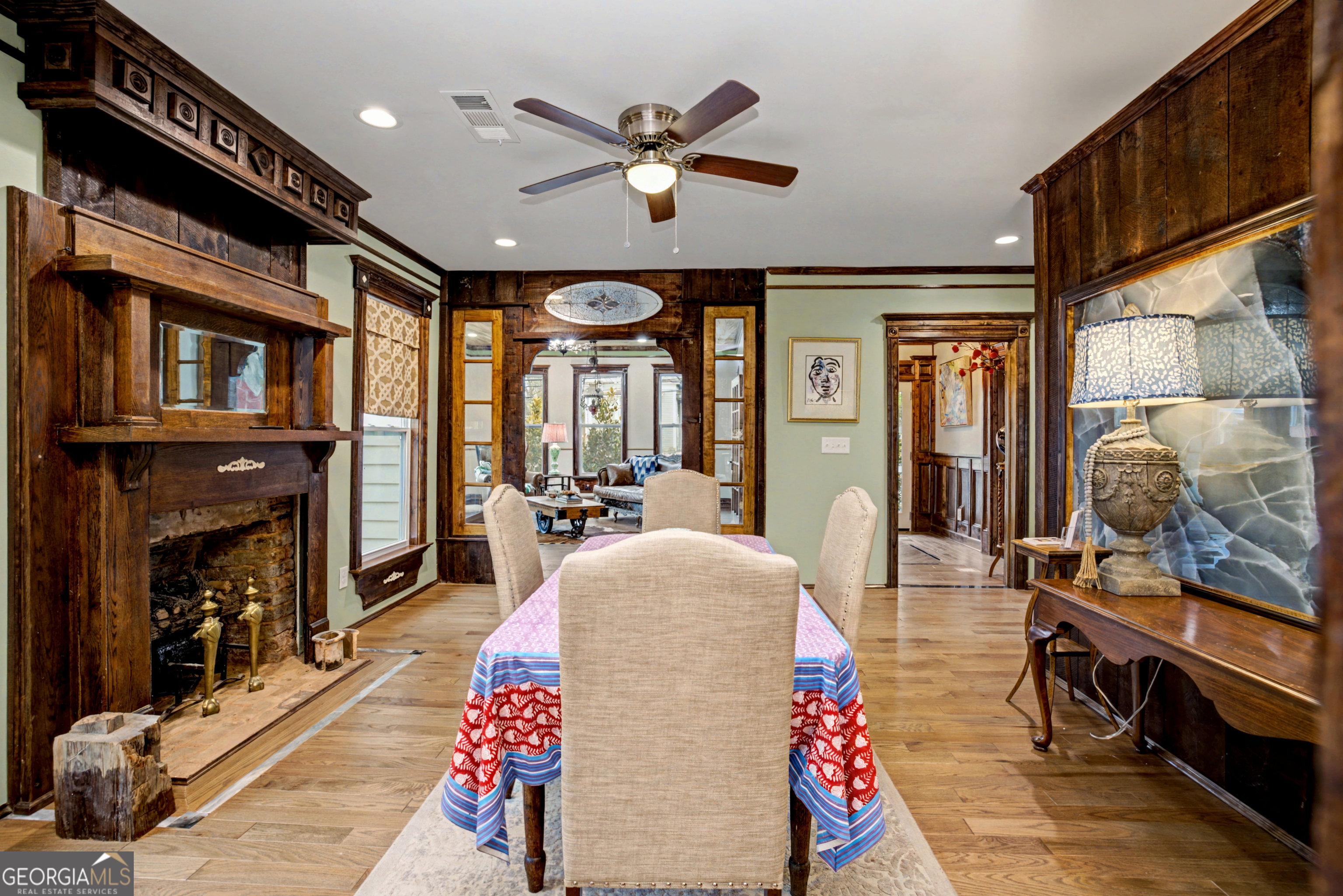 68 Spring Street Newnan, GA 30263 - Photo 15 of 48 a living room with furniture fireplace and flat screen tv