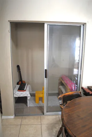 a view of a hallway with workspace