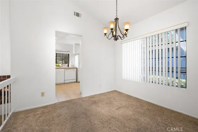 a view of a room with a window