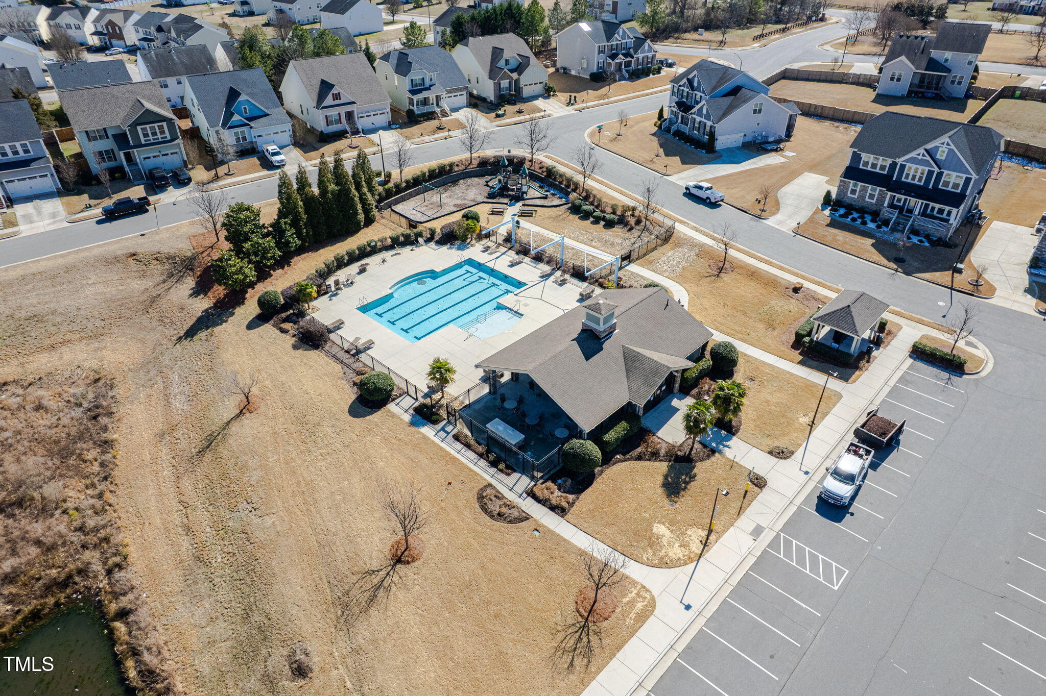 4508 Brintons Cottage Street Raleigh, NC 27616 - Photo 41 of 46 an aerial view of a house with outdoor space