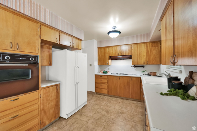 1783 South 500 East Bountiful, UT 84010 - Photo 8 of 30 Kitchen featuring built-in oven, refrigerator