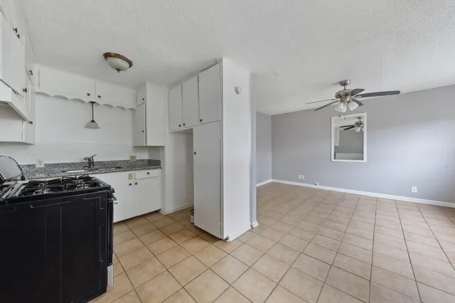 a kitchen with a stove a sink and a refrigerator