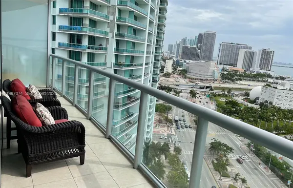 a building outdoor space with seating