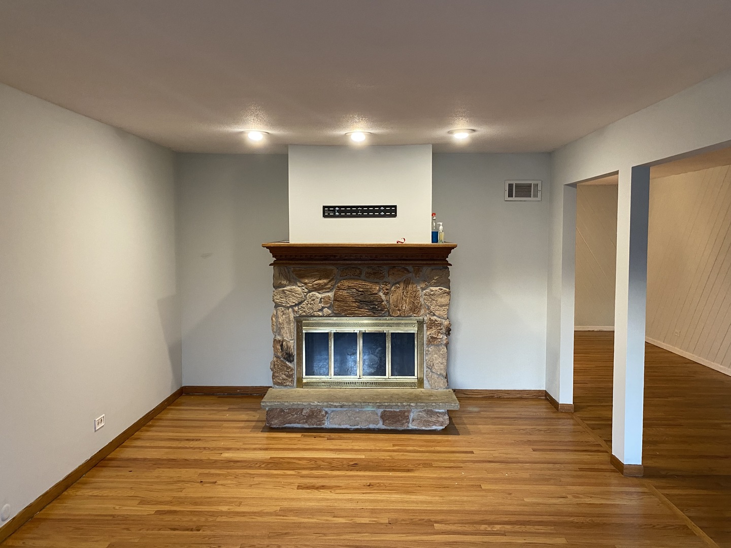 525 Northgate Road Lindenhurst, IL 60046 - Photo 3 of 10 a view of an empty room with wooden floor and a fireplace