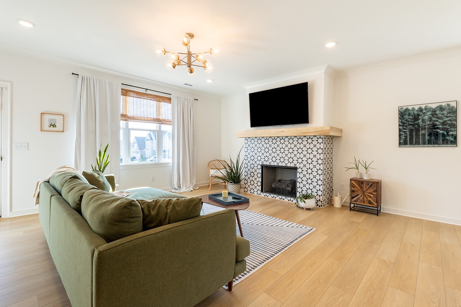 2000 Farm Street Mount Juliet, TN 37122 - Photo 8 of 34 a living room with furniture a flat screen tv and a fireplace