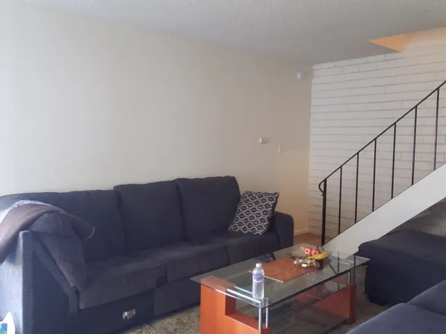 a living room with furniture