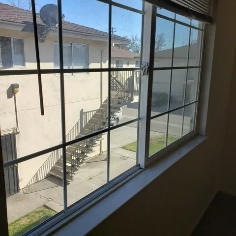 an empty room with a window