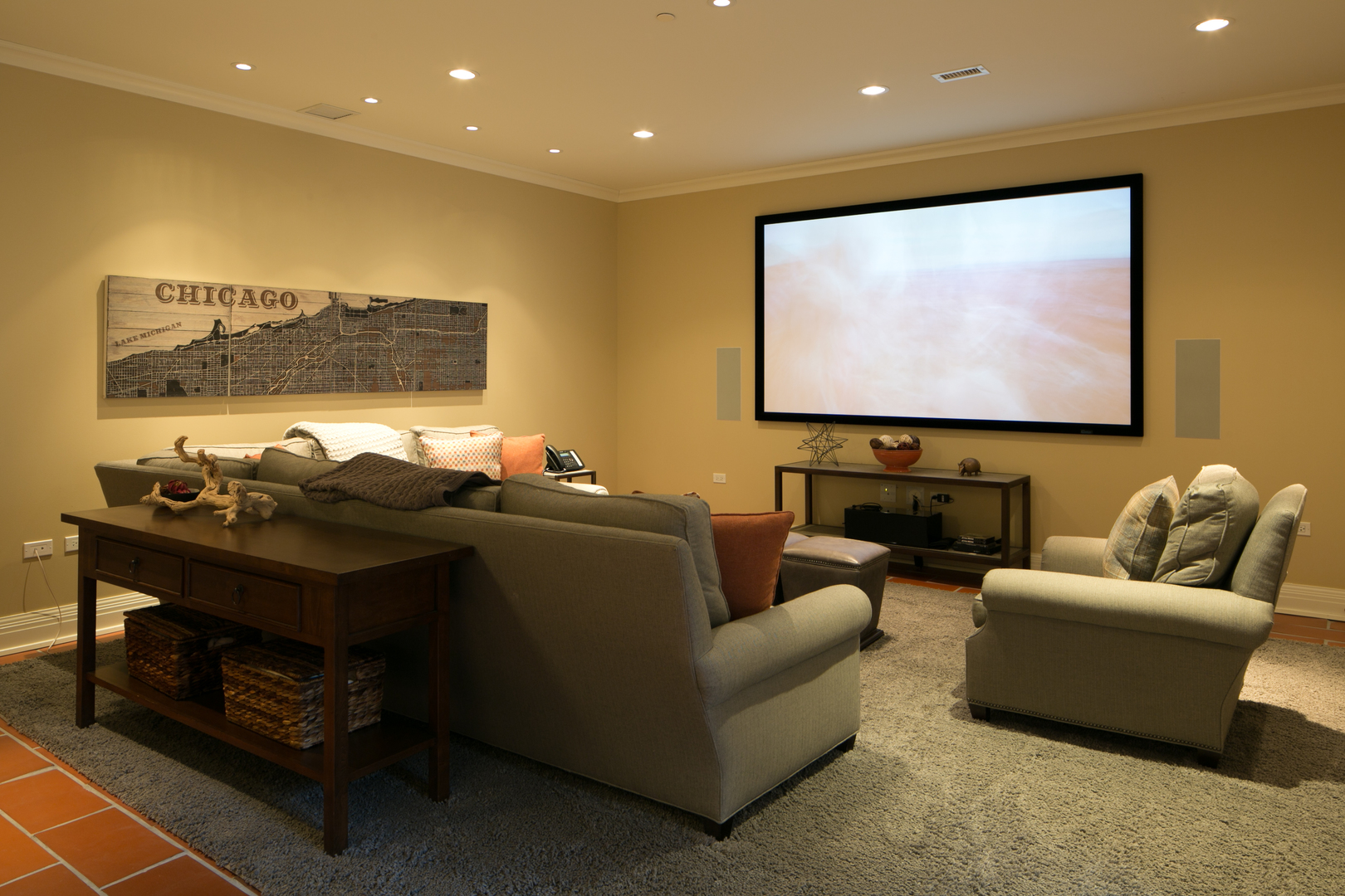 1622 Forest Place Evanston, IL 60201 - Photo 34 of 47 a living room with furniture and a flat screen tv