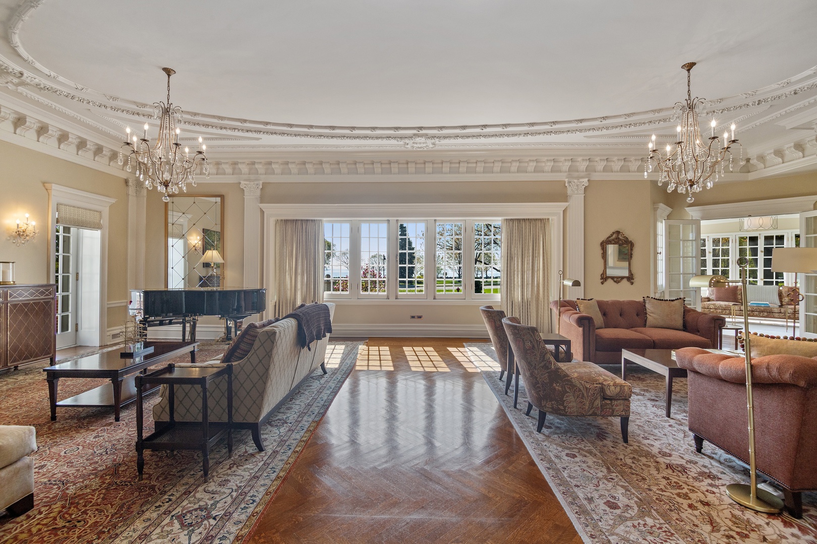 1622 Forest Place Evanston, IL 60201 - Photo 7 of 47 a living room with furniture and a chandelier