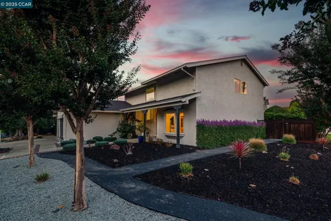 a aerial view of a house with garden