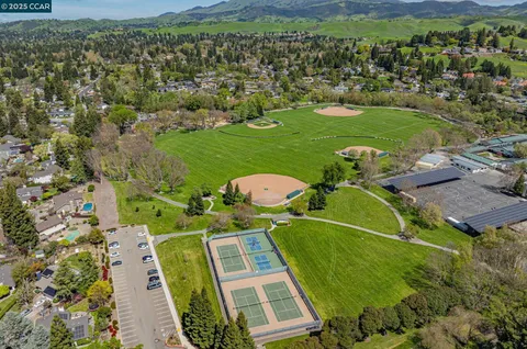 a view of street and trees