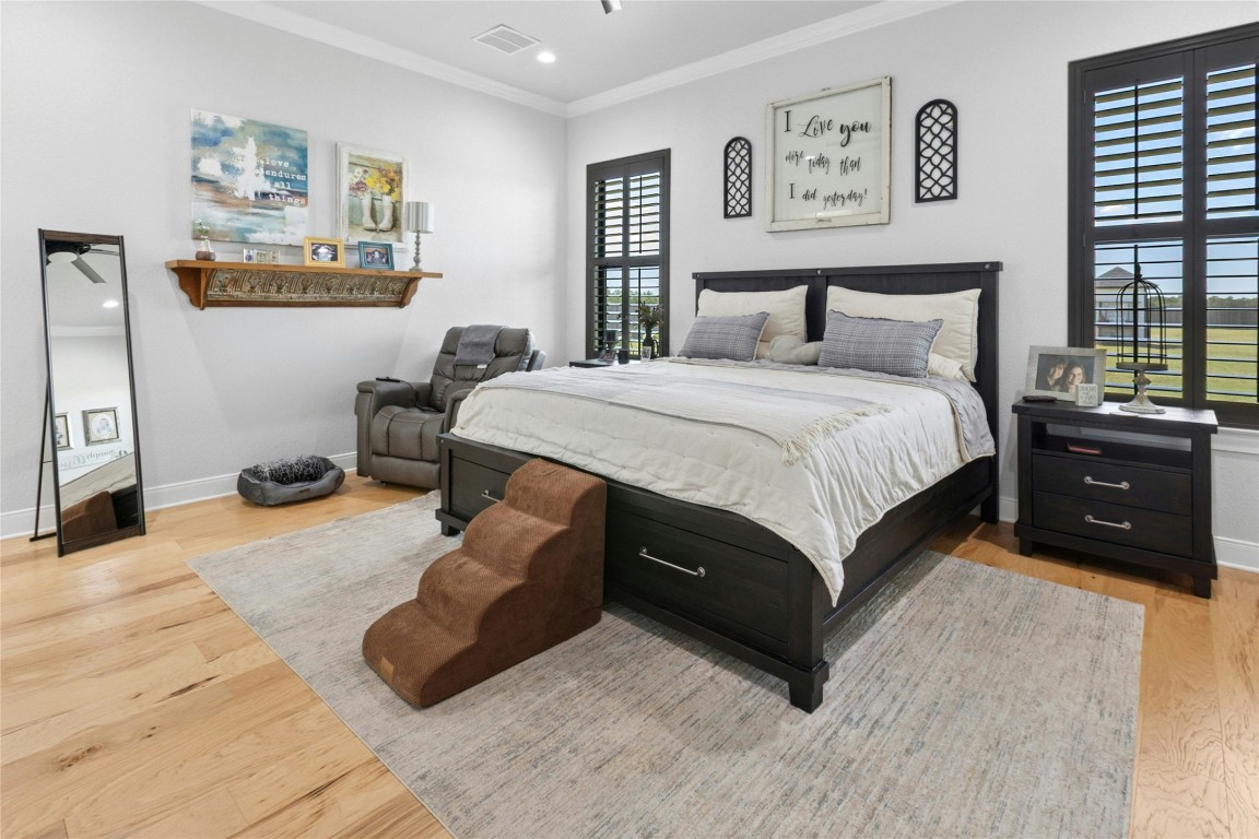 1170 Watterson Road Red Rock, TX 78662 - Photo 17 of 36 a bedroom with a bed and painting on the wall