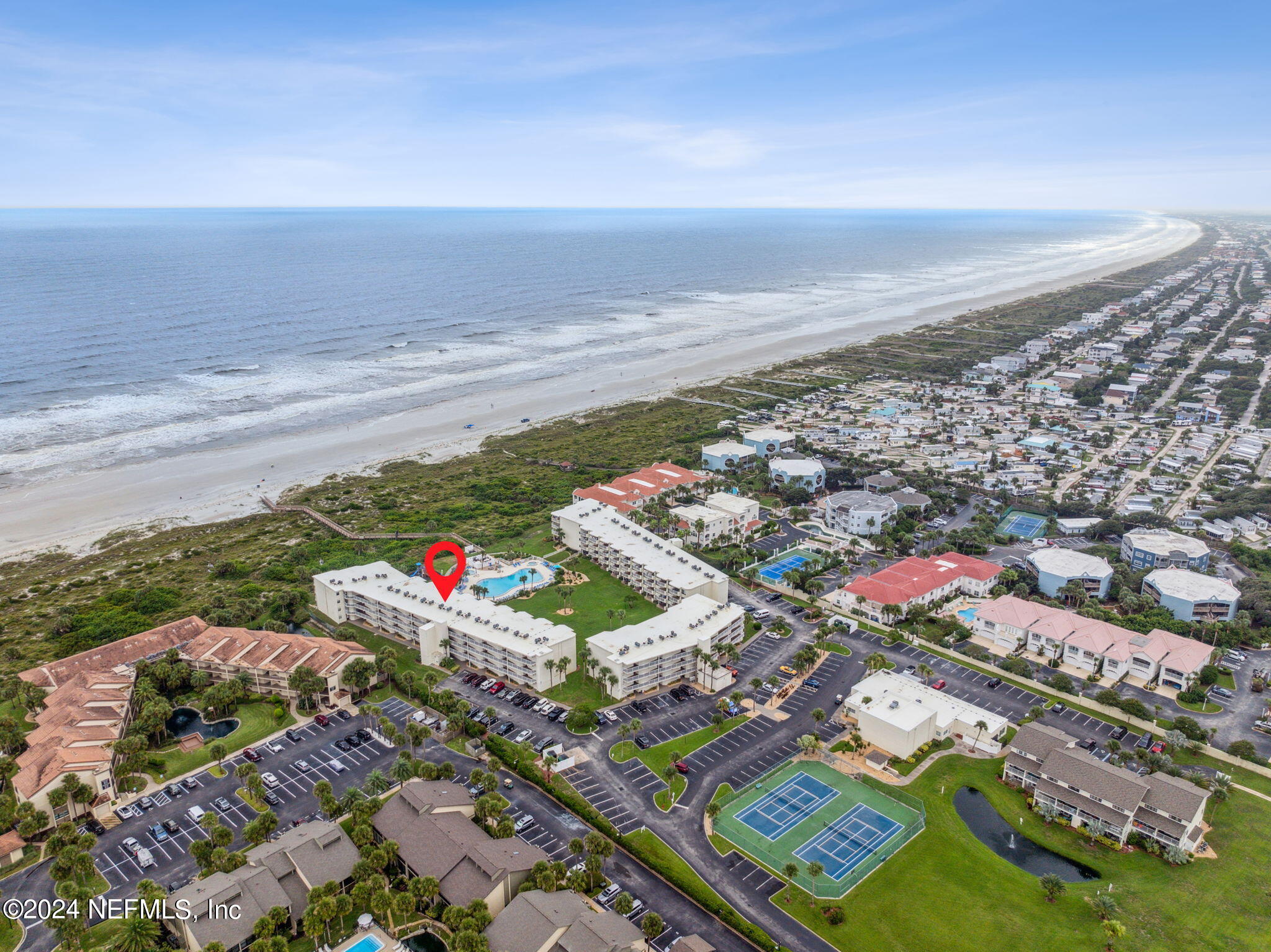 4670 A1A South, Unit 2208 St. Augustine, FL 32080 - Photo 33 of 44 Drone - Beach tennis courts pool